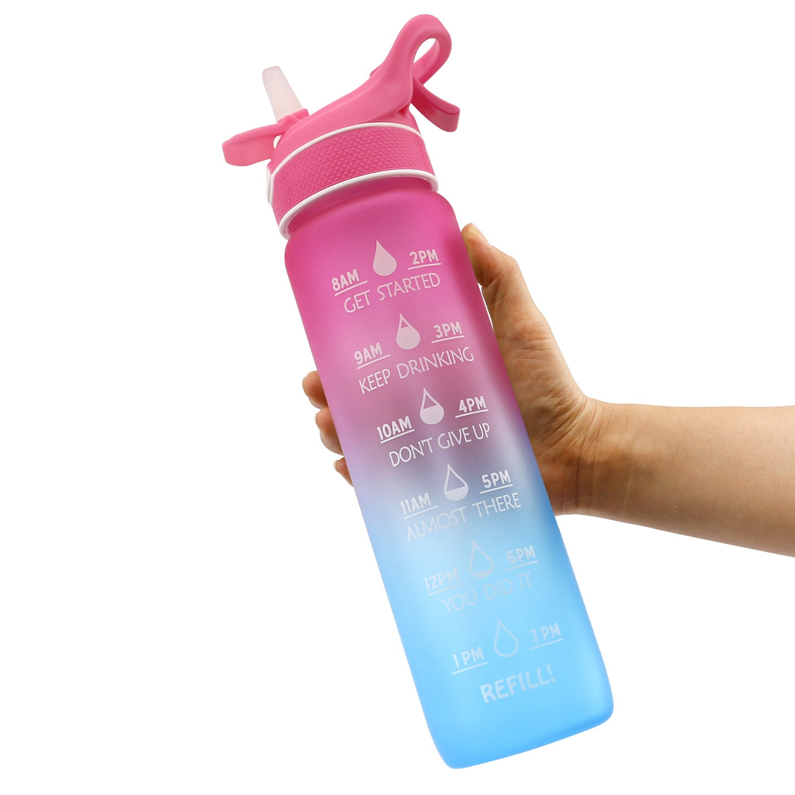 Funda protectora para botella de agua, con pajita y forma de rebote, para deportes