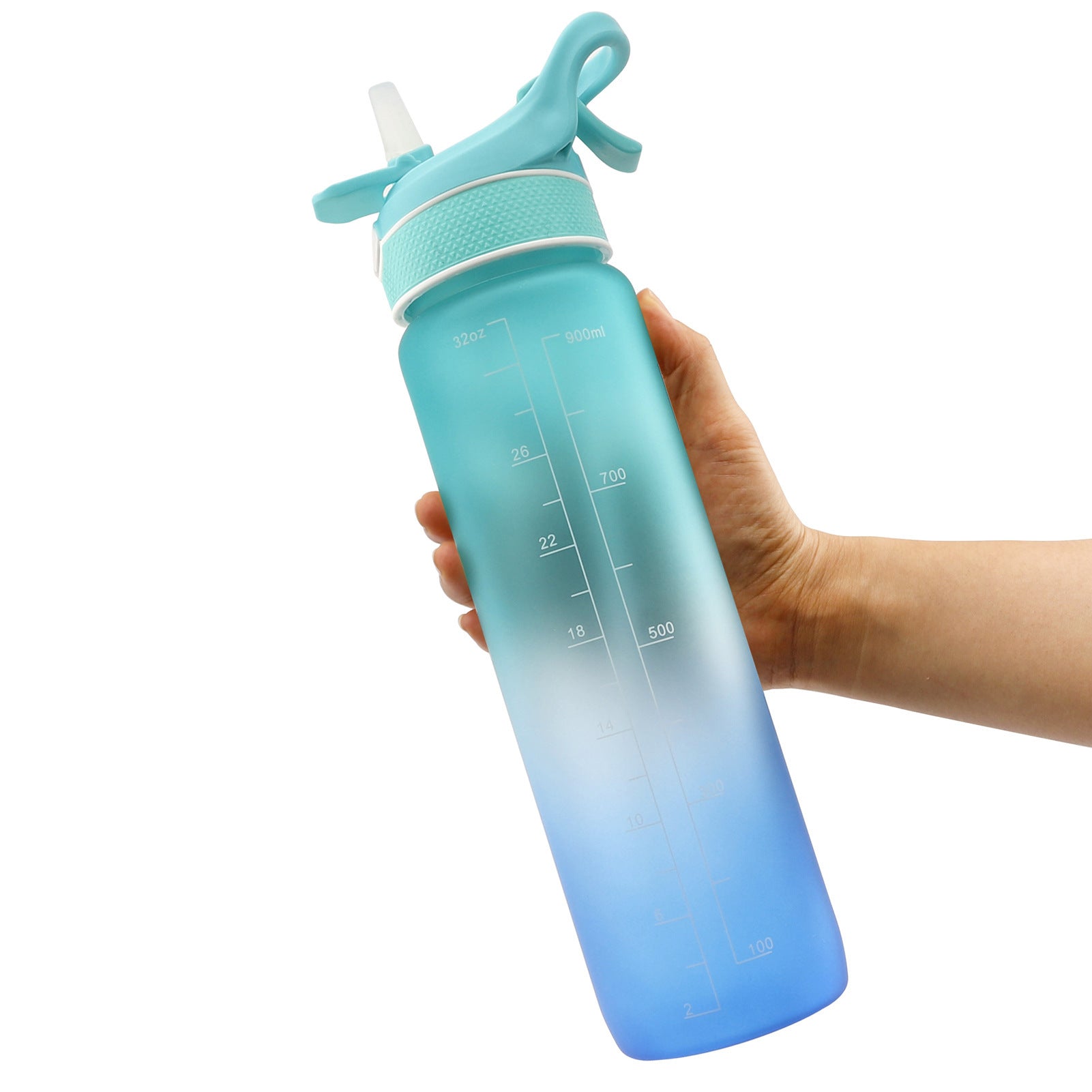 Funda protectora para botella de agua, con pajita y forma de rebote, para deportes